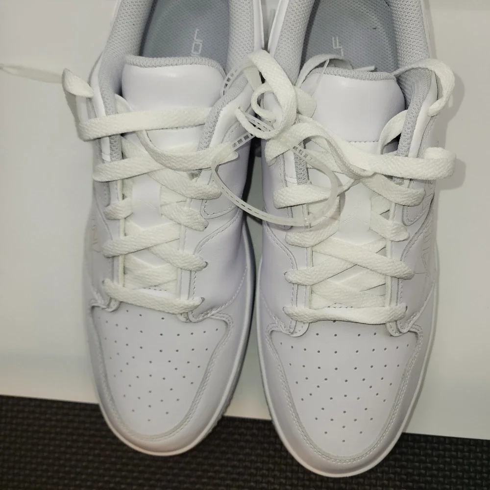 NIKE Jordan ADG 5 Golf Shoes Triple White Leather Spiked FZ4153-100 Mens 9.5